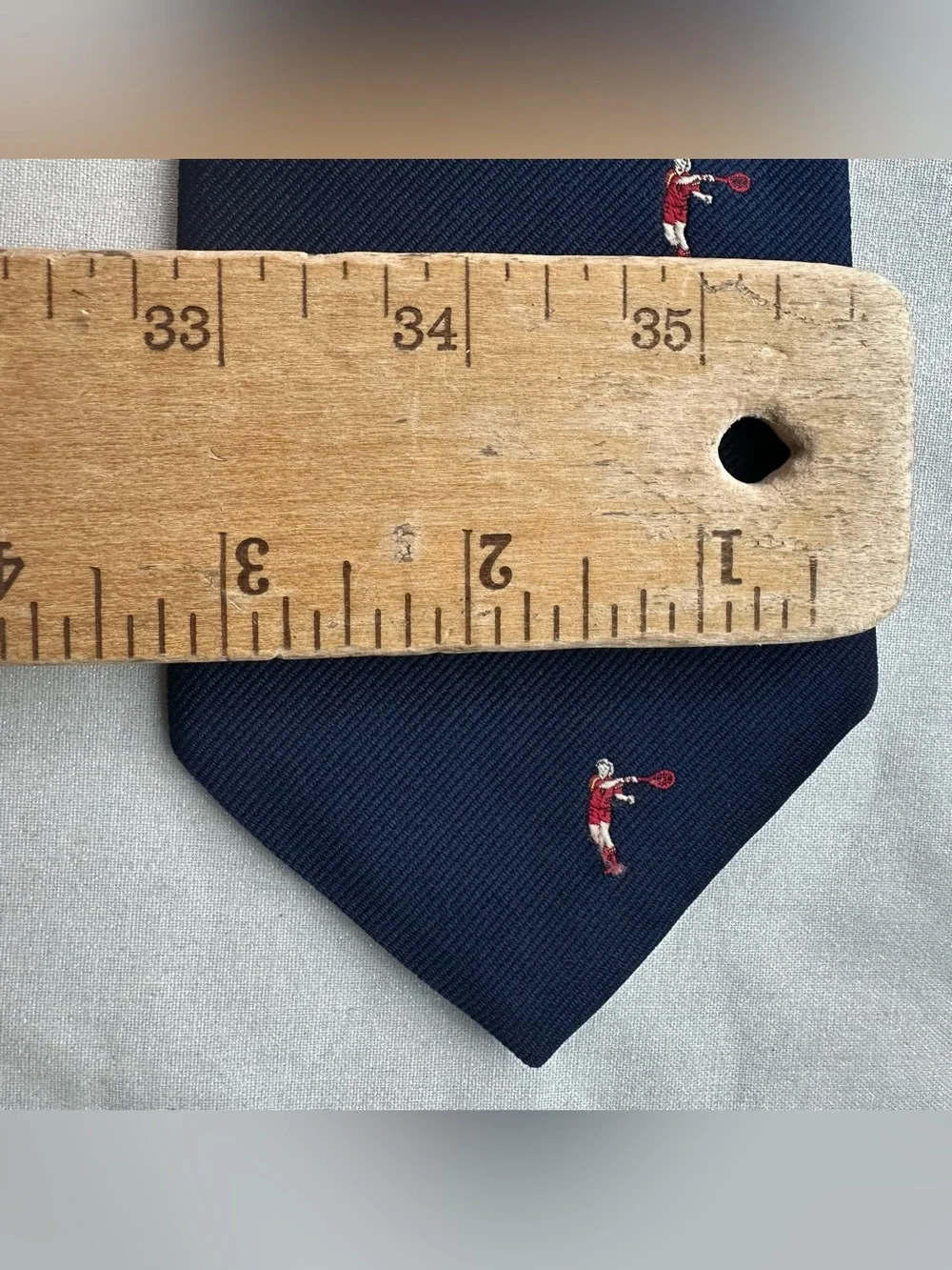 Vintage Rivetz of Boston Mens Tie Navy Tennis Player Novelty L 56